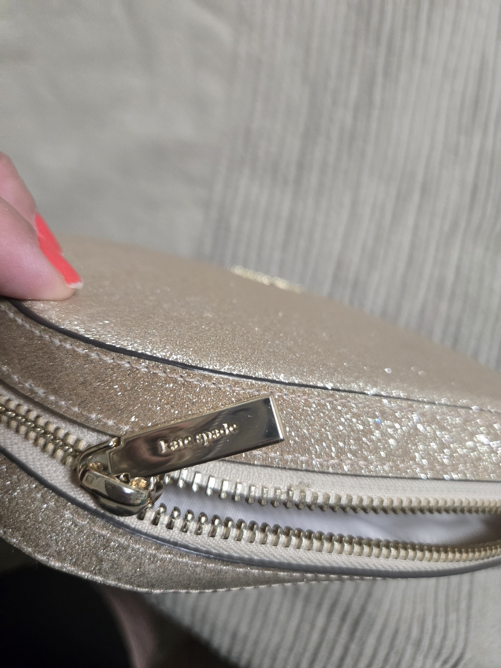 kate spade New York Glitter Crossbody Bag in Champagne - Picture 5 of 10